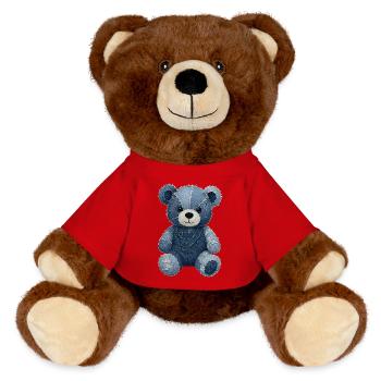 Jeans Teddy - MiniFeet® RecycelBär® Braun - Rot - Vorne