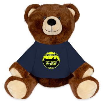 Boat Warning - MiniFeet® RecycelBär® Teddy Bear Brown - french navy - Front