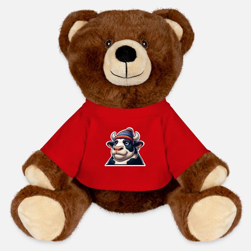 Taureau avec casquette - Nounours RecycelBär® marron - rouge