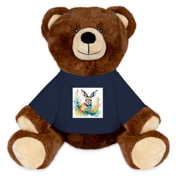 Bunny coloured - MiniFeet® RecycelBär® Teddy Bear Brown - french navy - Front