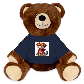 Cute dog - MiniFeet® RecycelBär® Teddy Bear Brown - french navy - Front