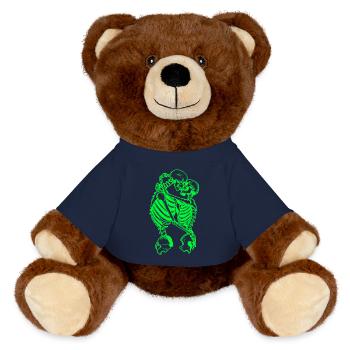 Crâne de hors-la-loi Gangs d’autoroutes Mort de motard - Nounours RecycelBär® marron - bleu marine - Devant