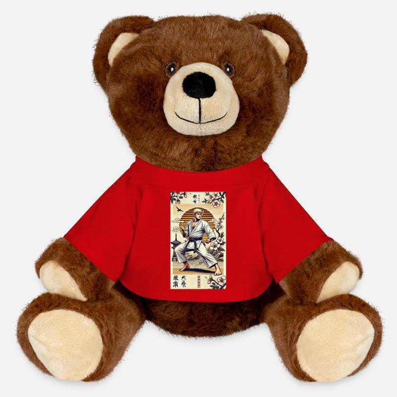 Karate MASTER - MiniFeet® RecycelBär® Teddy Bear Brown - red