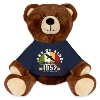 Legend Born 1952 Birthday 72 Years - MiniFeet® RecycelBär® Teddy Bear Brown - french navy - Front
