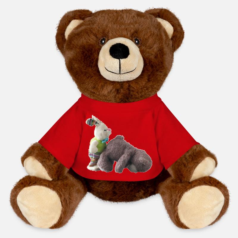 Teddybär Hase - MiniFeet® RecycelBär® Braun - Rot