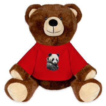 Hoodie Panda - MiniFeet® RecycelBär® Braun - Rot - Vorne