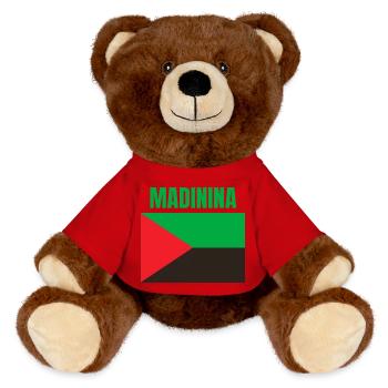 T-shirt Madinina drapeau Martinique - Nounours RecycelBär® marron - rouge - Devant