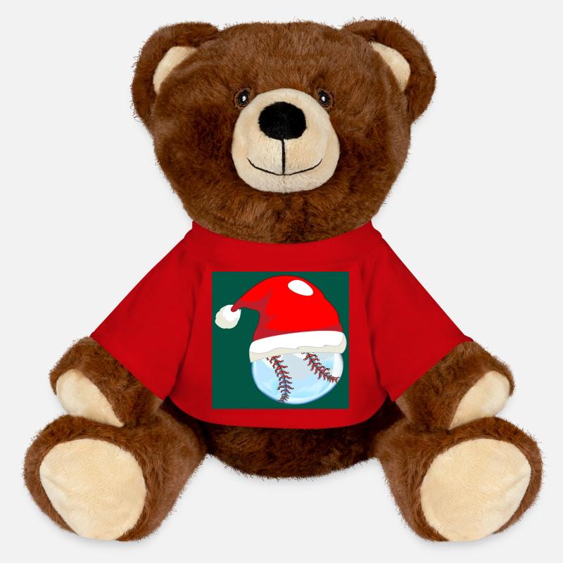 WEIHNACHTEN BASEBALL - MiniFeet® RecycelBär® Braun - Rot