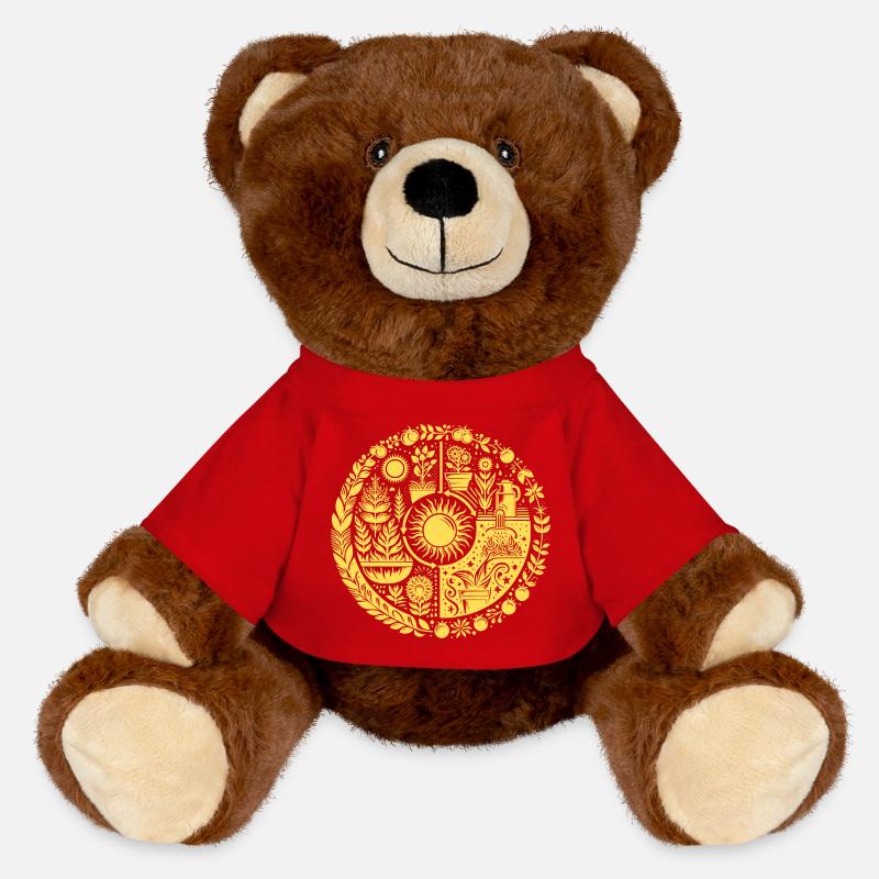 Permaculture Cycle - MiniFeet® RecycelBär® Teddy Bear Brown - red