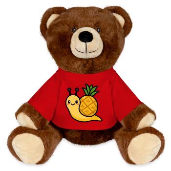 Snail Anna - MiniFeet® RecycelBär® Teddy Bear Brown - red - Front