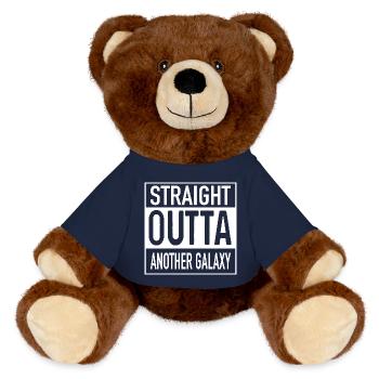 Straight OUTTA Another Galaxy - MiniFeet® RecycelBär® Teddy Bear Brown - french navy - Front
