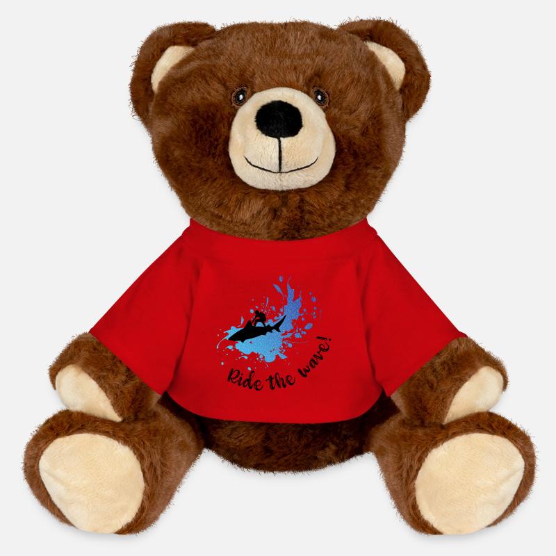 Surfez sur la vague ! - Nounours RecycelBär® marron - rouge