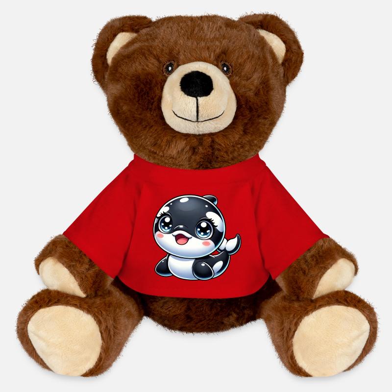 Orque heureuse - Nounours RecycelBär® marron - rouge