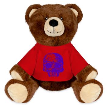 Purple Skull - MiniFeet® RecycelBär® Teddy Bear Brown - red - Front
