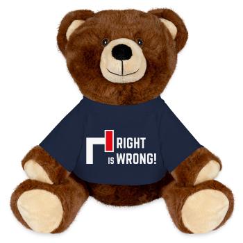 Right Is Wrong! Gegen Rechts & Rechte Parteien V1 - MiniFeet® RecycelBär® Braun - French Navy - Vorne