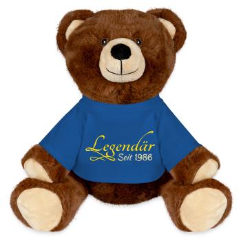Né en 1986 - Nounours RecycelBär® marron - bleu roi - Devant