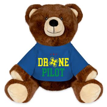 Pilote de drone - Nounours RecycelBär® marron - bleu roi - Devant