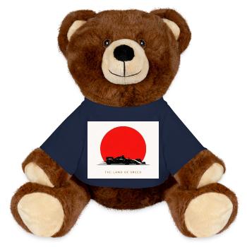 Red Sun Rennwagen: Land der Geschwindigkeit - MiniFeet® RecycelBär® Braun - French Navy - Vorne