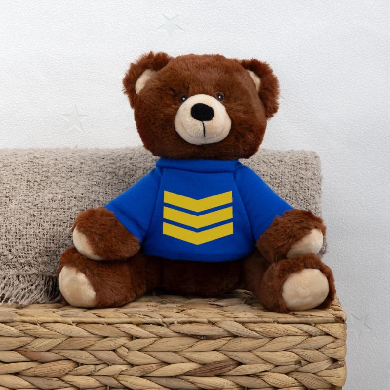 Chevron Stack Bold Pattern MiniFeet® RecycelBär® Teddy Bear Brown