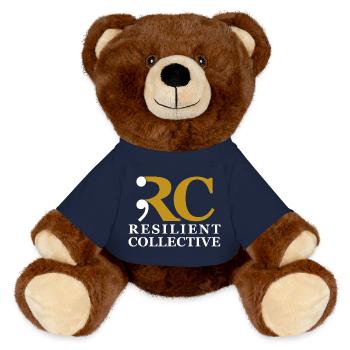 Resilient Collective emblem - MiniFeet® RecycelBär® Teddy Bear Brown - french navy - Front