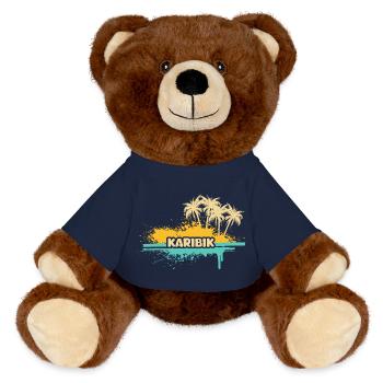 Vacation Caribbean - MiniFeet® RecycelBär® Teddy Bear Brown - french navy - Front