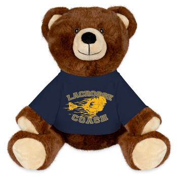 Flaming Lacrosse Coach Dynamic Sports Graphic Tee - MiniFeet® RecycelBär® Braun - French Navy - Vorne