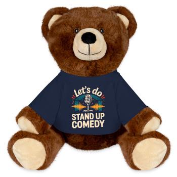 Let's Stand-up Comedy - MiniFeet® RecycelBär® Teddy Bear Brown - french navy - Front