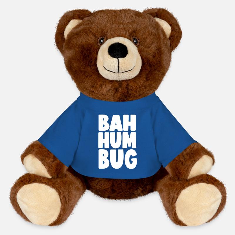 Bah Humbug - MiniFeet® RecycelBär® Teddy Bear Brown - royal blue