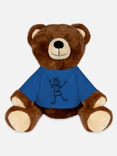 Strichmännchen - MiniFeet® RecycelBär® Braun - Königsblau