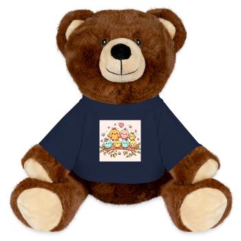 Vogelfamilie - MiniFeet® RecycelBär® Braun - French Navy - Vorne