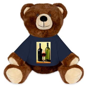 Wine drinkers - MiniFeet® RecycelBär® Teddy Bear Brown - french navy - Front