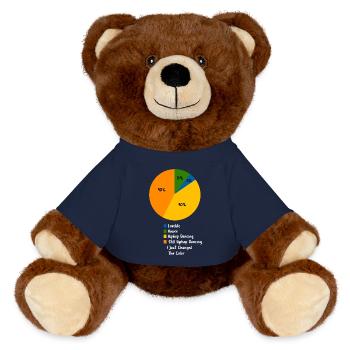 Funny Hiphop Dancing Pie Chart Street Dance Humor - MiniFeet® RecycelBär® Teddy Bear Brown - french navy - Front
