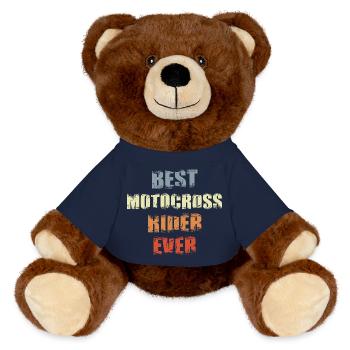 Best motocross rider of all time - MiniFeet® RecycelBär® Teddy Bear Brown - french navy - Front