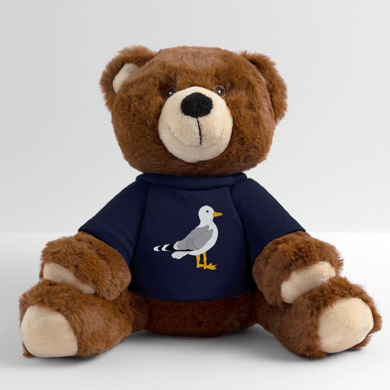 Whimsical Grey Wing Duck Illustration MiniFeet® RecycelBär® Teddy Bear Brown
