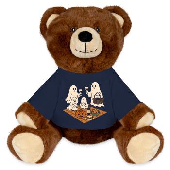 Fantômes au pique-d’Halloween - Nounours RecycelBär® marron - bleu marine - Devant