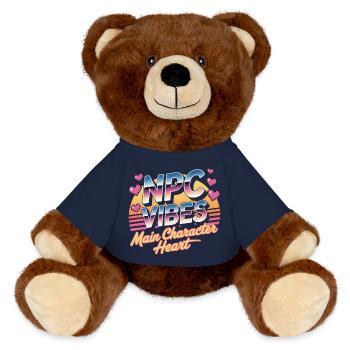 NPC Vibes | Main Character Energy Gaming - MiniFeet® RecycelBär® Braun - French Navy - Vorne