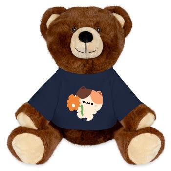 Romantische Schildkrötenkatze - MiniFeet® RecycelBär® Braun - French Navy - Vorne