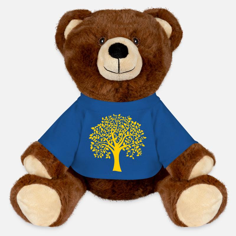 Silhouette de base jaune à imprimé Jumbo Tree - Nounours RecycelBär® marron - bleu roi