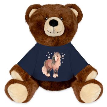 Cheval avec des étoiles - Nounours RecycelBär® marron - bleu marine - Devant