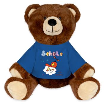 School School Child - MiniFeet® RecycelBär® Teddy Bear Brown - royal blue - Front