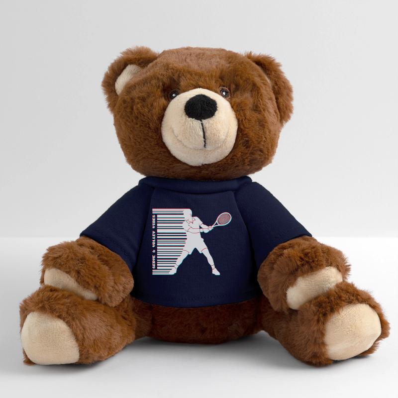 Tennis Glitch Barcode Sweat à capuche Nounours RecycelBär® marron