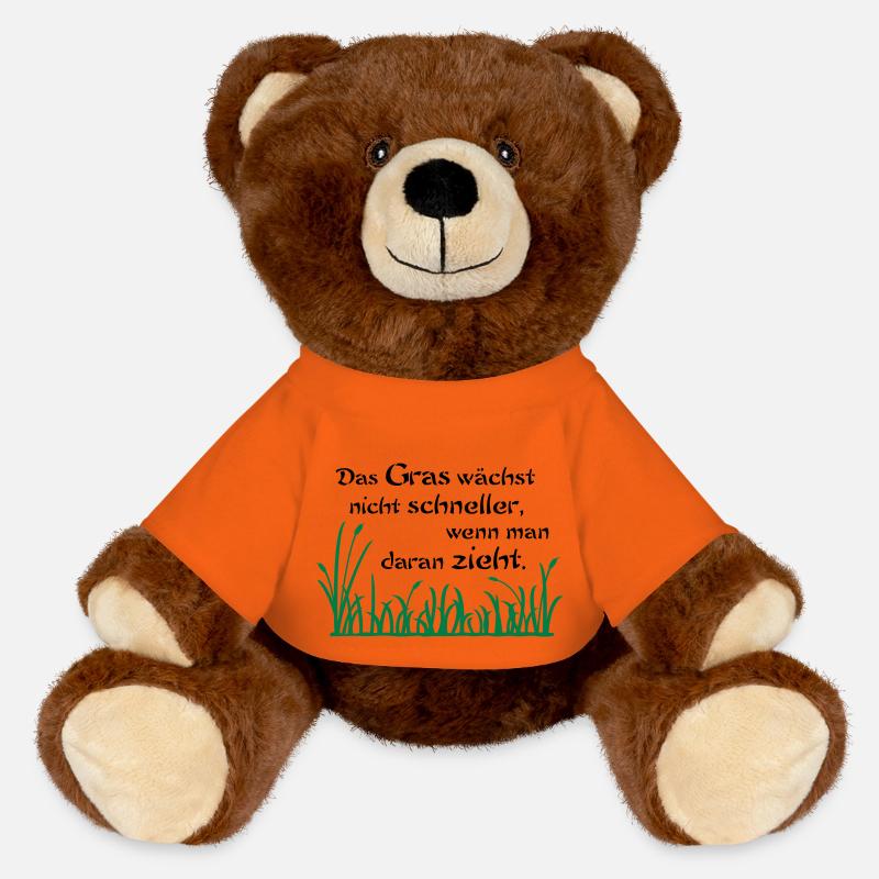 The grass does not grow faster - MiniFeet® RecycelBär® Teddy Bear Brown - golden orange
