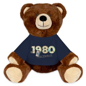 Vintage rétro – cassette – Cool Olds des années 1980 - Nounours RecycelBär® marron - bleu marine - Devant