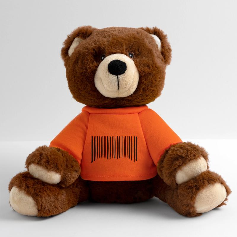 Barcode Striche Linien Gekritzelt Strichcode Scan MiniFeet® RecycelBär® Braun
