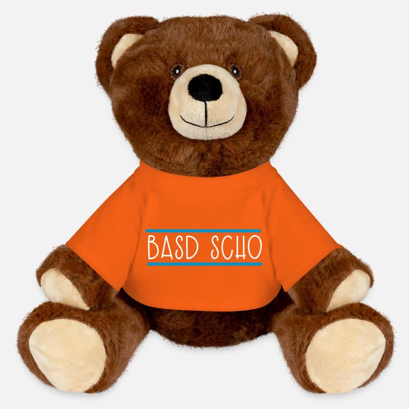 Basd scho Bayern Bavarian - MiniFeet® RecycelBär® Teddy Bear Brown - golden orange