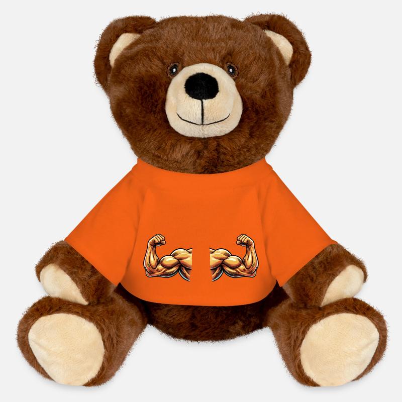 biceps 2 - MiniFeet® RecycelBär® Teddy Bear Brown - golden orange