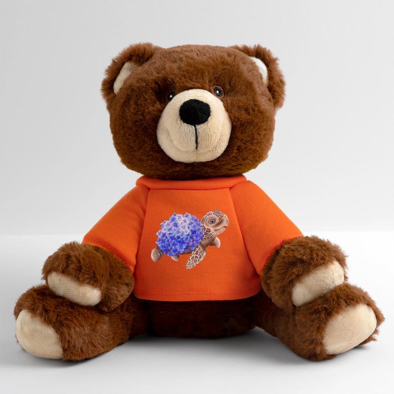 Turtle with Hydrangea MiniFeet® RecycelBär® Teddy Bear Brown