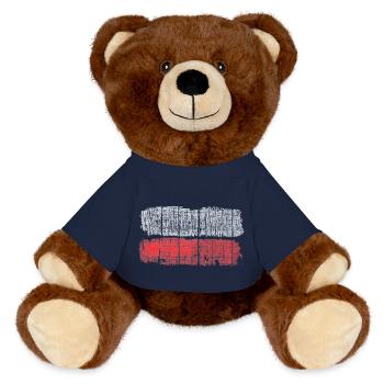 Long distance hiking trails - MiniFeet® RecycelBär® Teddy Bear Brown - french navy - Front