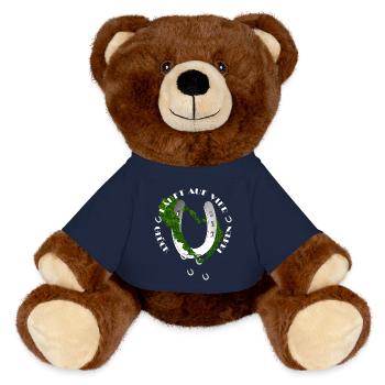 Naturinspiriertes Hufeisen mit Klee - MiniFeet® RecycelBär® Braun - French Navy - Vorne