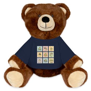 Grenouilles du bonheur : des citations drôles - Nounours RecycelBär® marron - bleu marine - Devant